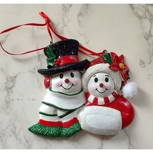 Customizable Snow Man And Wife Couple Christmas Ornament B6